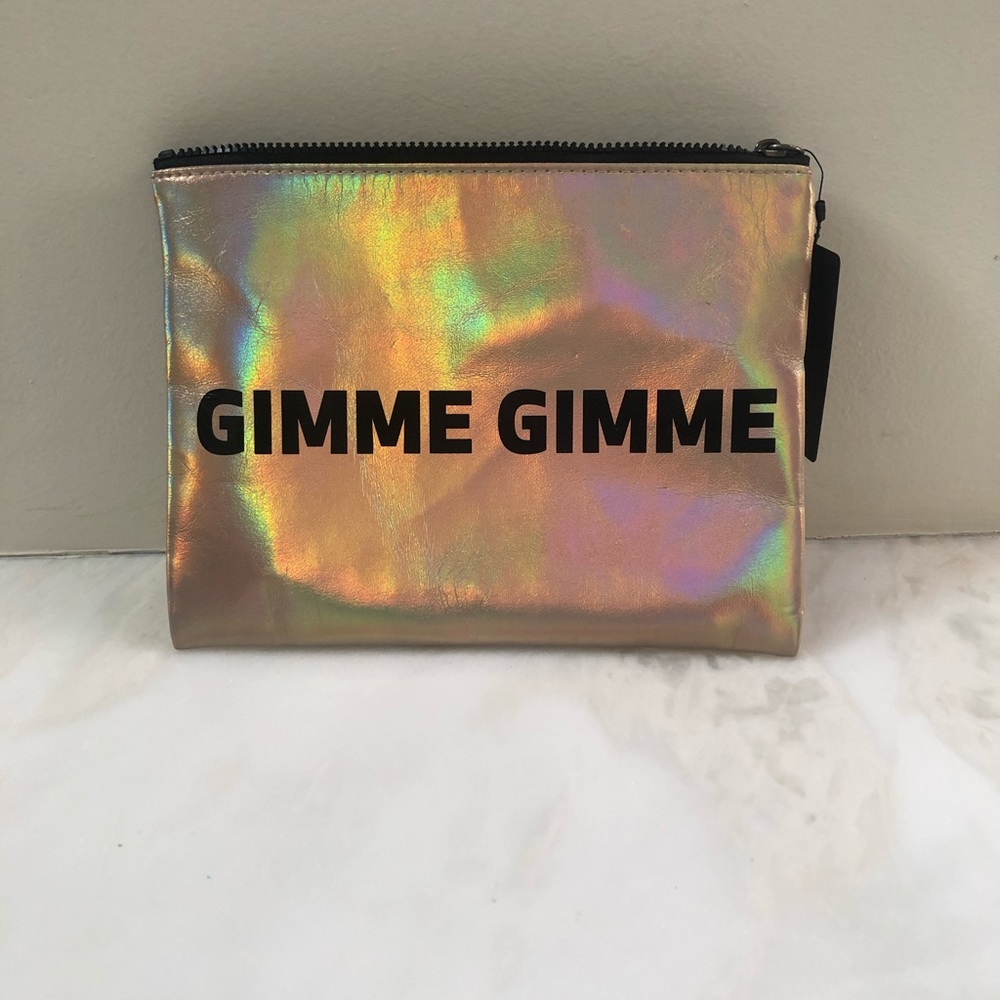 Metallic Zippered Makeup Bag